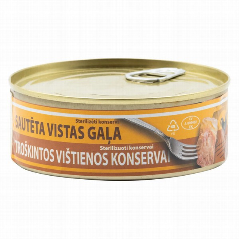 Gaļas konservi Sautēta vista Econ 230g (02.07.2029)Latvija 