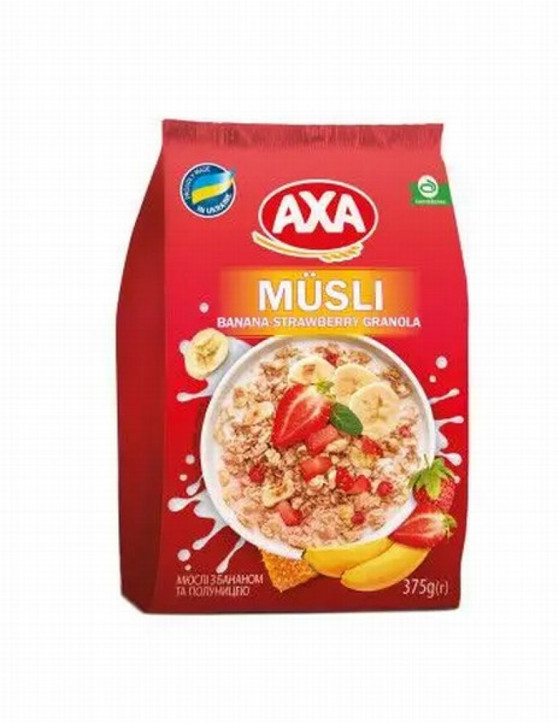 GRANOLA AXA AR BANĀNIEM UN ZEMENĒM 375G () Ukraina