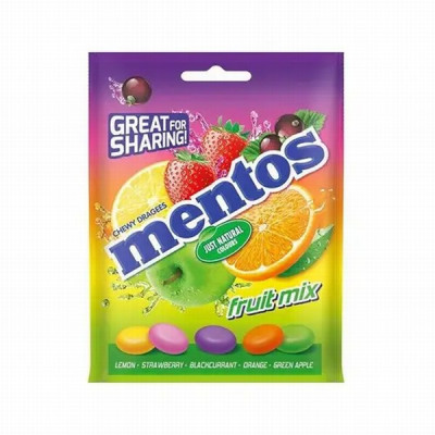 Košļājamās konfektes Mentos Fruit mais 160g (28.02.2029) Nīderlande