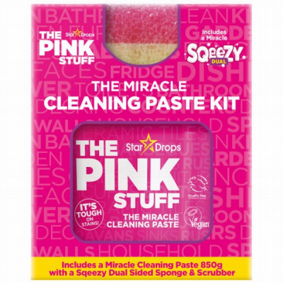 THE PINK STUFF multifunkcionāla tīrīšanas pasta 850g un divpusējs sūklis 1/6
