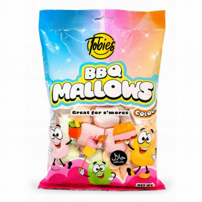 TOBIES Color Marshmallows BBQ zefīri 200g 1/12 () Nīderlande 