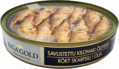 Šprotes eļļā RĪGA GOLD Caurspīdīgā vāciņā 120g (11.12.27)Latvija 