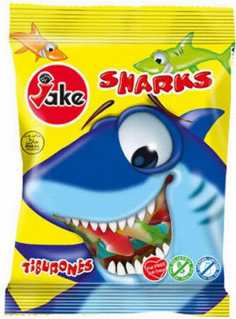 Želejkonfektes Dulceplus Jelly Sharks 100gr (31.10.27)1/12 Spānija