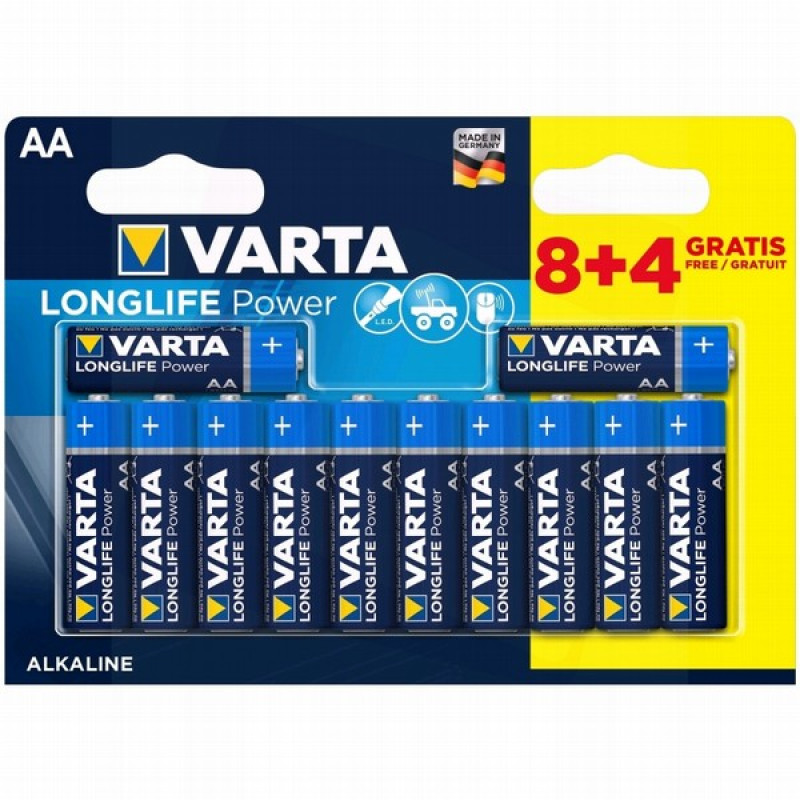 Baterijas Varta AA LR6 12gb Longlife 1/240(cena par 1gb)