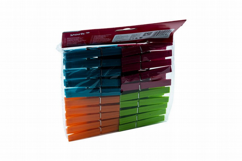 Veļas knaģi plastmasas krāsaini 20gb YORK Polija