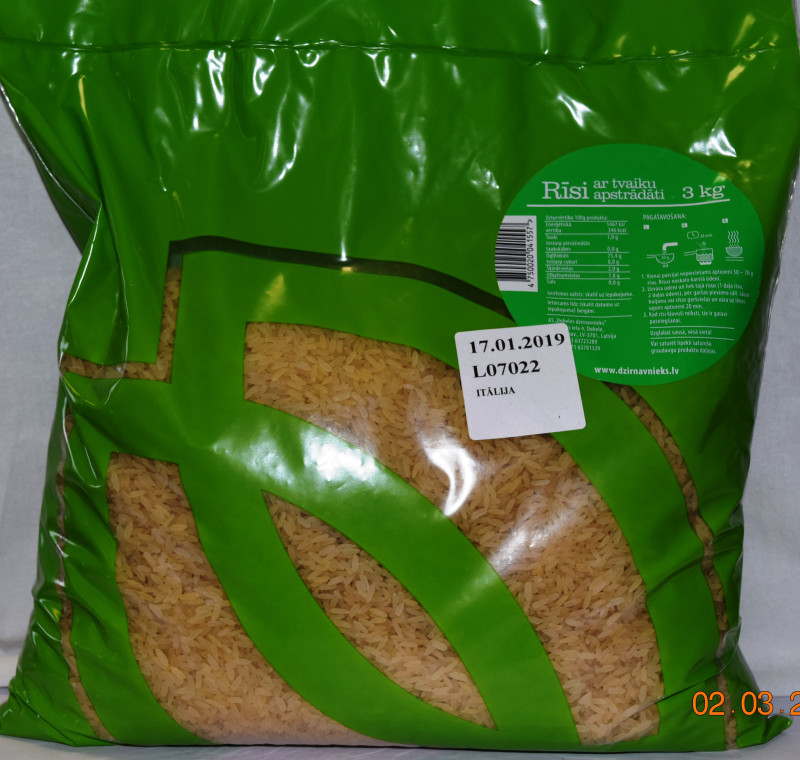 Rīsi ar tvaiku apstrādi 3kg Dobele (1.86 eur/kg) (05.06.26)