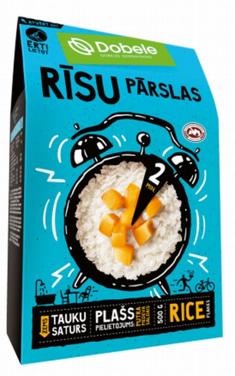 Rīsu pārslas kartonā 500g Dobele (15.01.27)