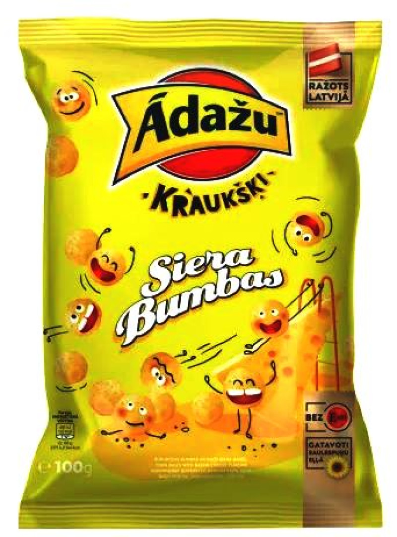 Čipsi Ādažu kraukšķi siera bumbas 100g 1/18 (26.09.25) LV