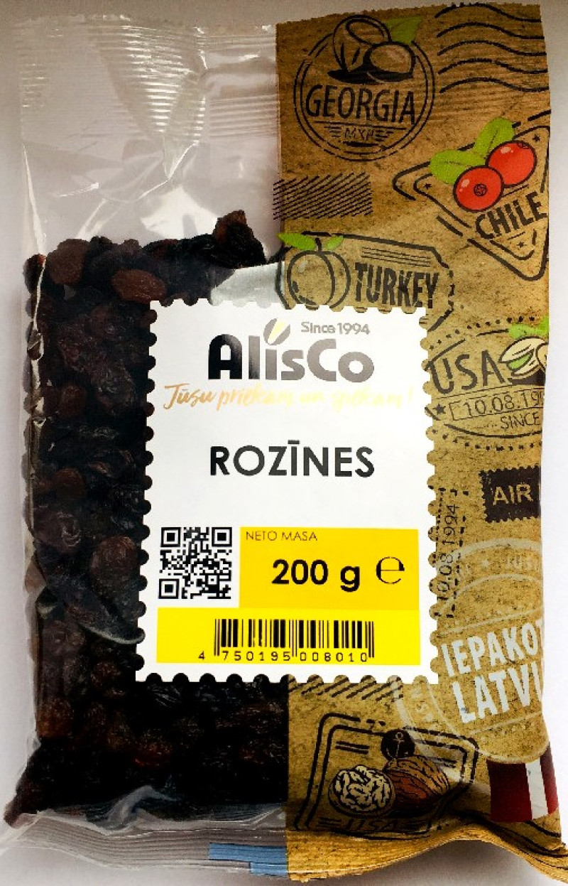 Rozīnes Sultana Alis 200g 1/12(03.04.26) Ķīna Laba cena