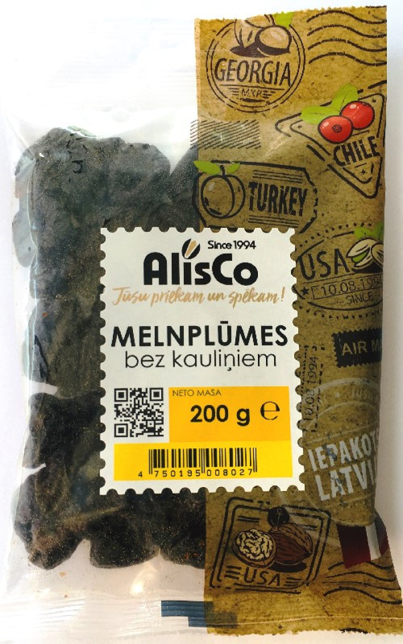 Plūmes žāvētas bez kauliņiem Alis 200g 1/12 (12.08.25) Čīle