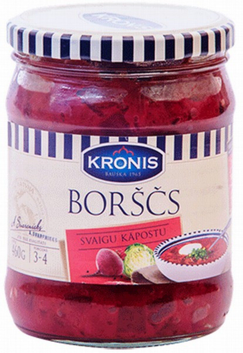 Borščs svaigu kāpostu Kronis 440g (20.06.27) Latvija