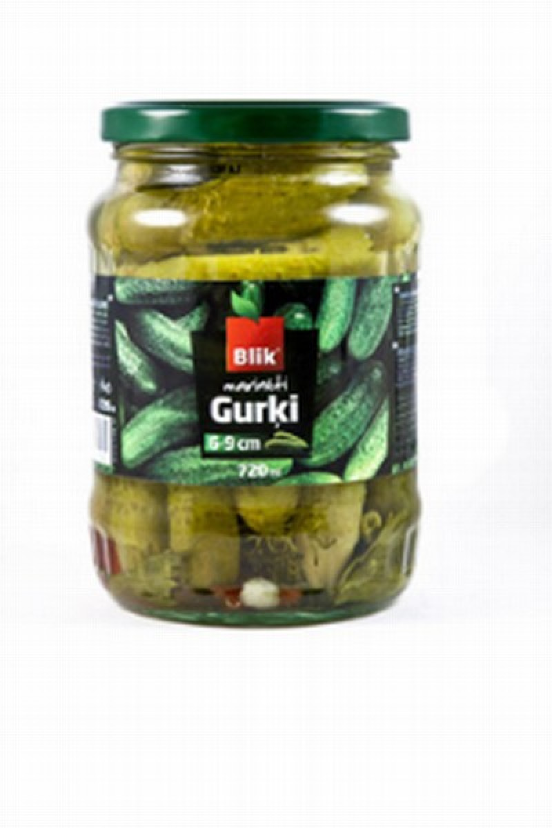 Gurķi Blik marinēti  6-9cm 680g (27.09.25)