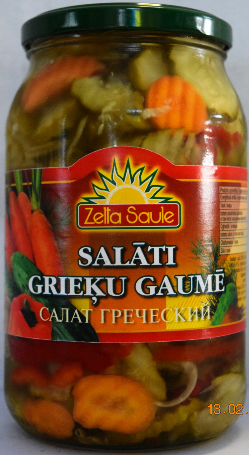 Salāti Grieķu gaumē 0.9L Zelta Saule 1/8 (3.11.2027) Polija