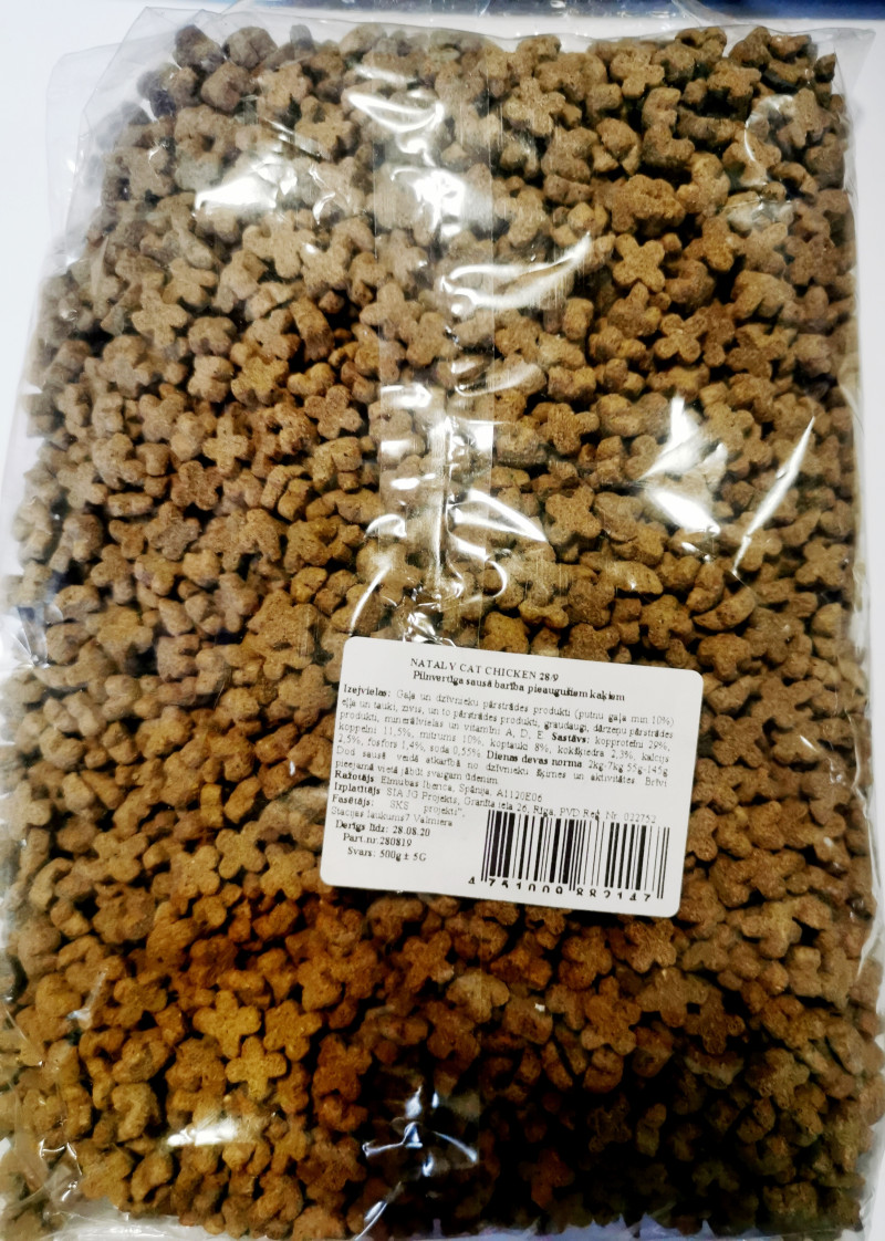 Kaķu sausā barība Nataly ar vistas gaļu 500g 1/40 (04.09.26) Spānija