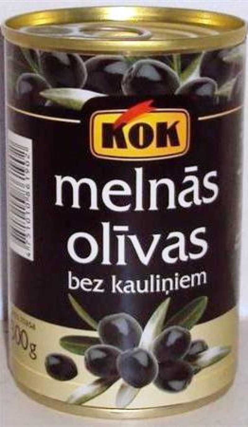 Olīvas melnas bez kauliņiem KOK 300g1/12 (08.28) Spānija