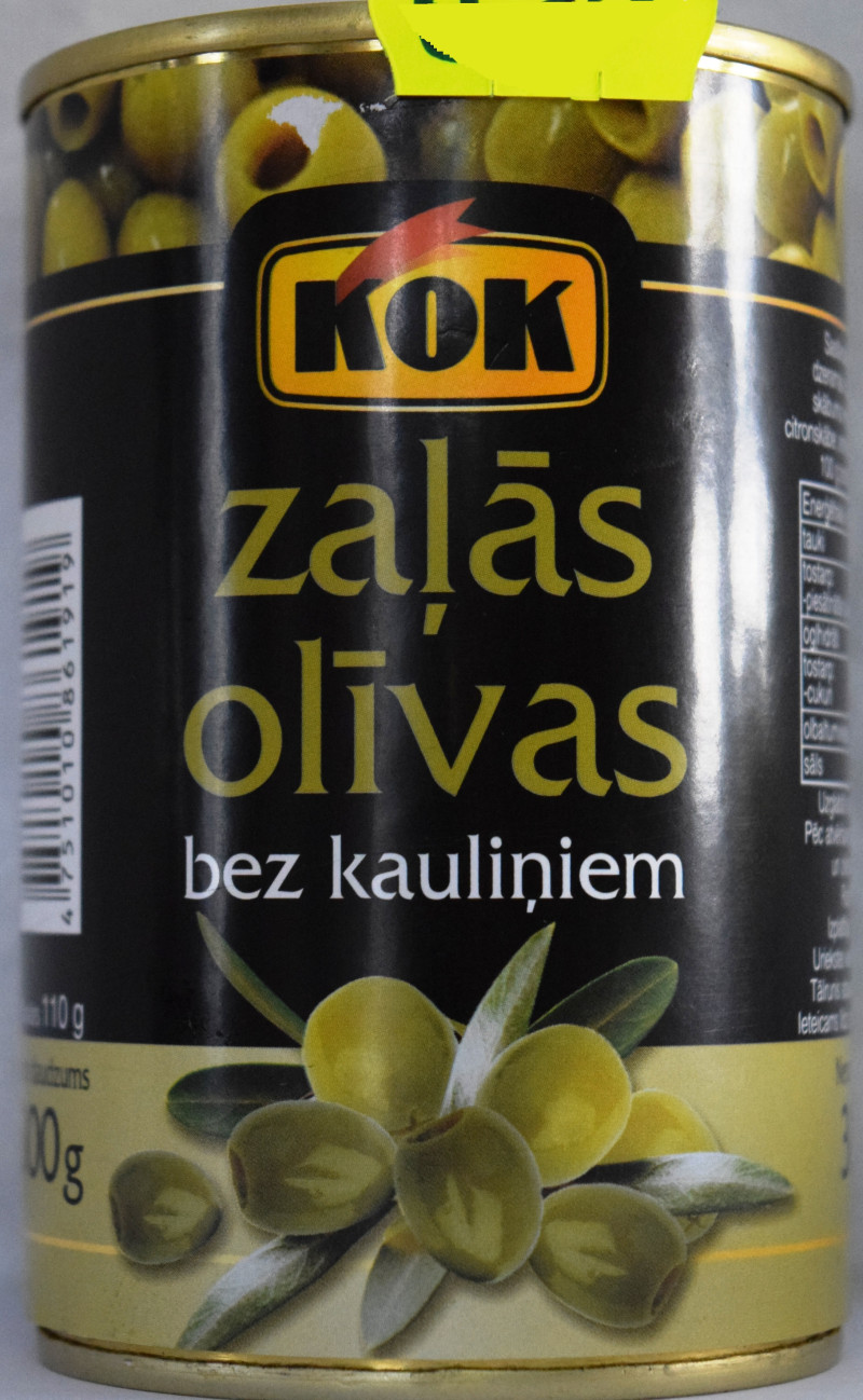 Olīvas zaļas bez kauliņiem 300g Kok 1/12 (09.27) Spānija