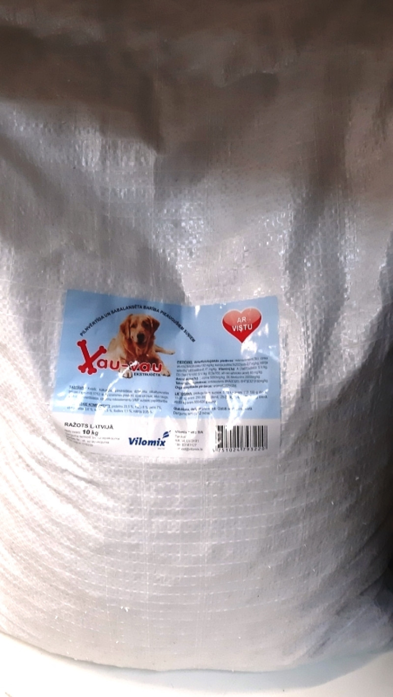 Suņu sausā barība VAU VAU  ar mājputnu gaļu 10kg(20.10.26) LV
