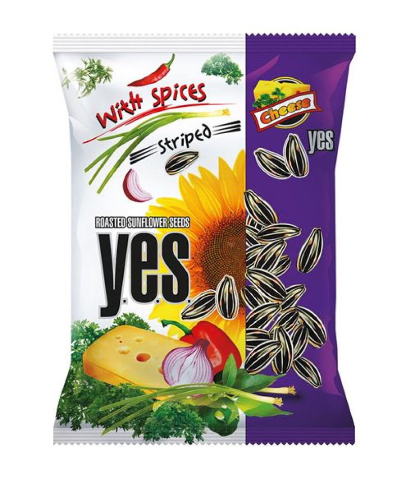 Saulespuķu sēklas YES ar siera garšu 150g 1/24  (03.08.26)Lietuva