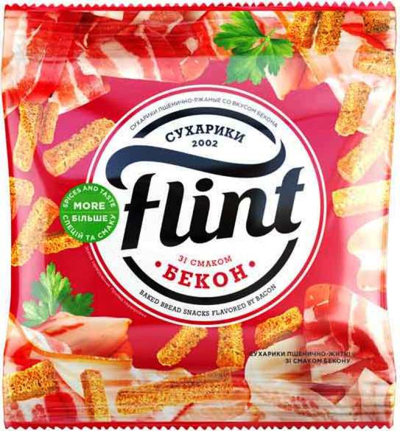 Grauzdiņi Flint Bekonu rudzu 35g 1/10 (18.06.26) Ukraina