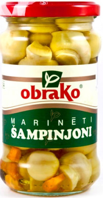 Šampinjoni marinēti Obrako 280g  (17.09.2027) PL