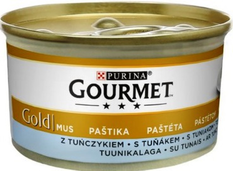 Kaķu konservi Gourmet Gold ar tunča pastēti 85g 1/12 (09.2026) FR