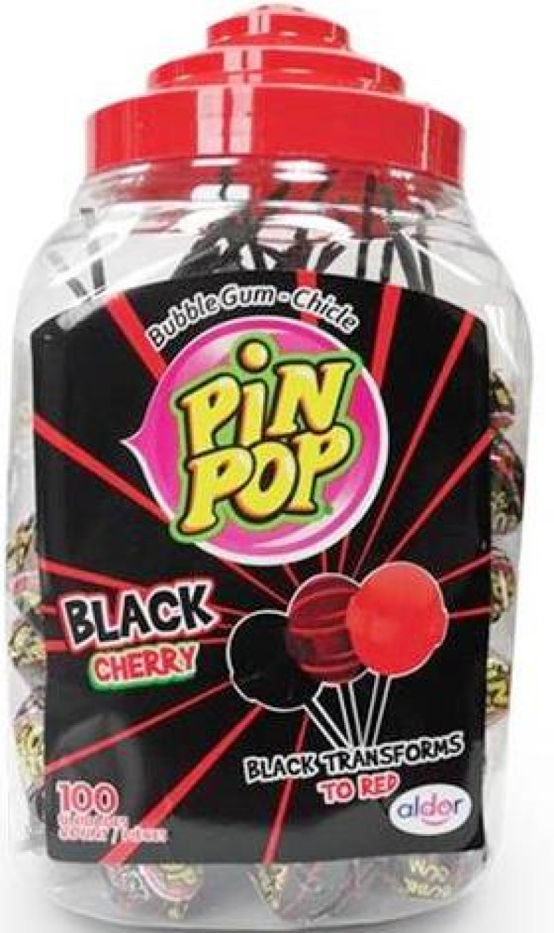 Ledenes uz kociņa PinPop Black Cherry 18g*100gb (18.09.26) Kolumbija