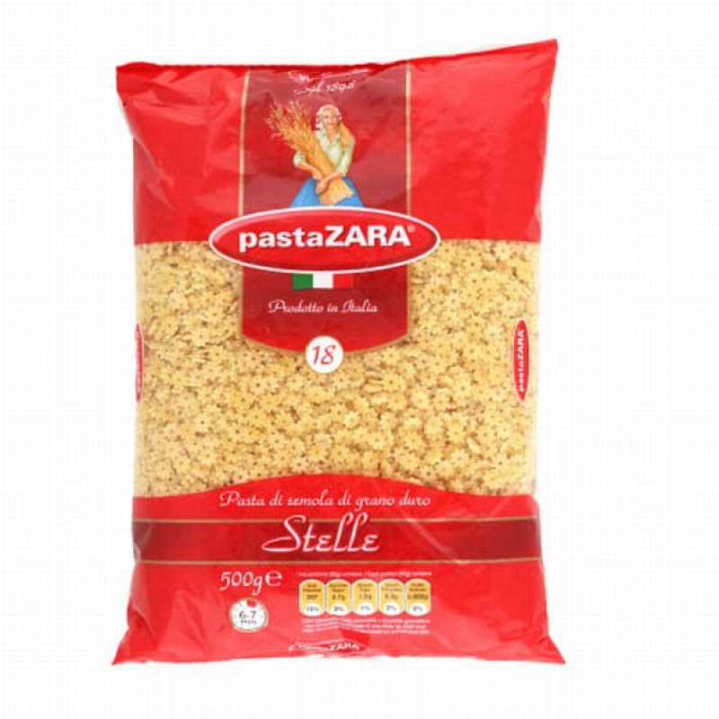 Makaroni Pasta Zara zvaigznītes Nr.18 500g 1/20 (18.04.27) Itālija