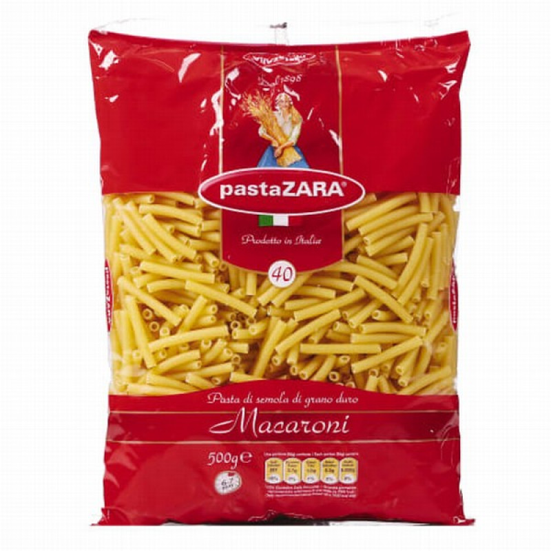 Makaroni Pasta Zara trubiņas Nr.40 500g (26.302.27) Itālija