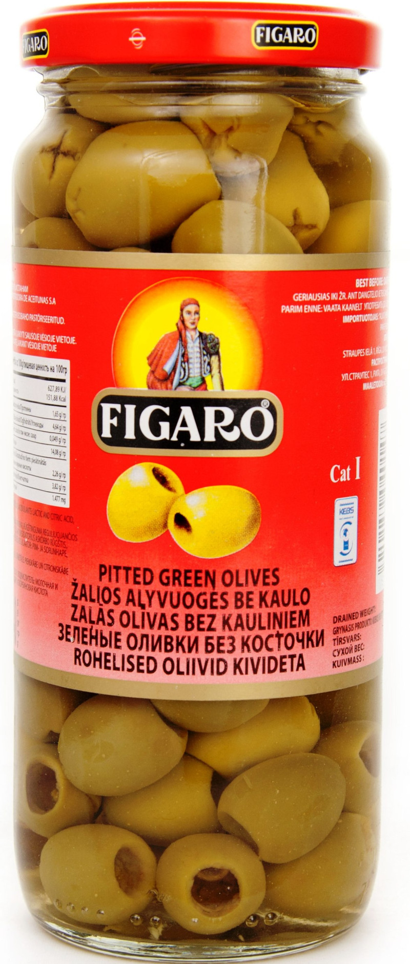 Olīvas Figaro zaļas bez kauliņiem 340g (11.02.28) Spānija