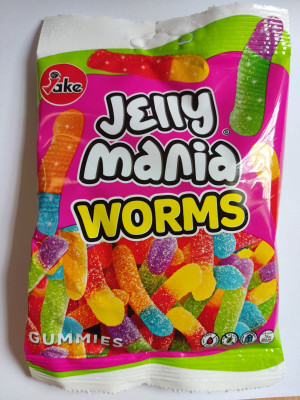Želejkonfektes Jake Jellymania Worms 90g (4.27)ES