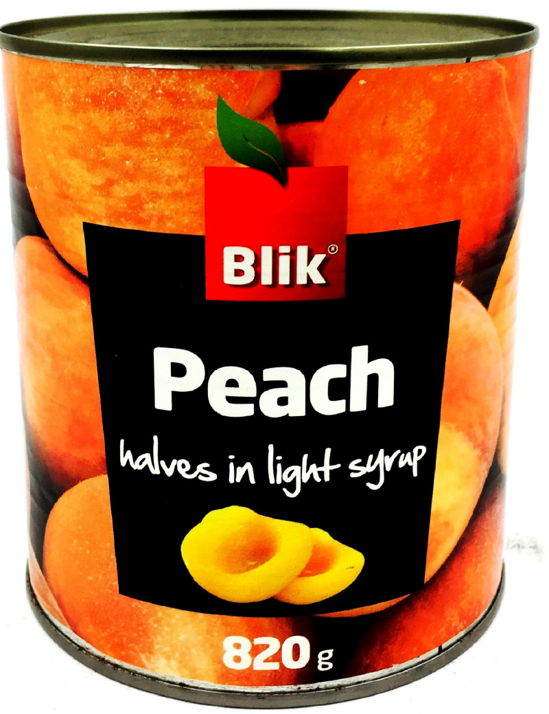 Persiku pusītes sīrupā 820g Blik (03.08.2027)