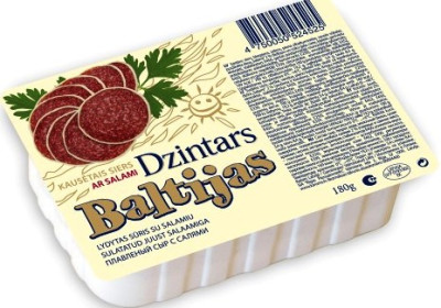 Kausētais siers Dzintars Baltijas ar salami 180g  LV(11.09.2025)