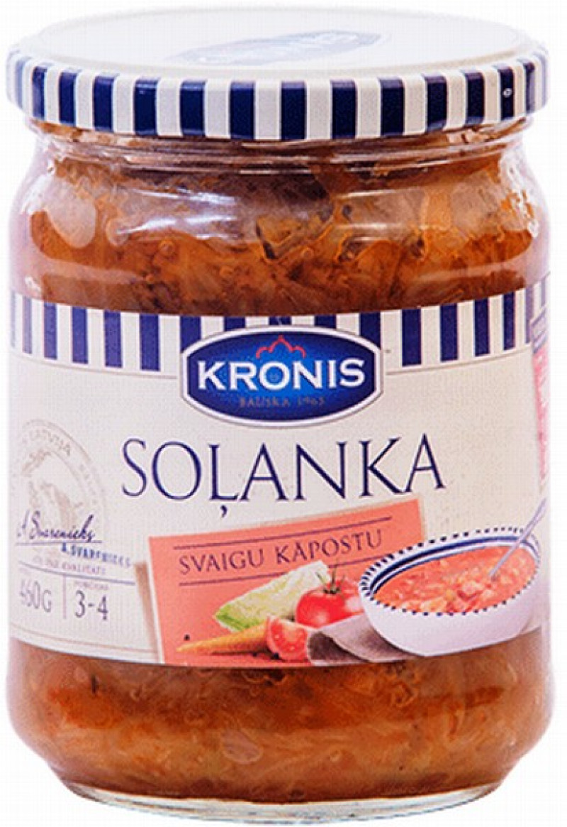 Soļanka svaigu kāpostu Kronis 460g  (07.05.2026) LV