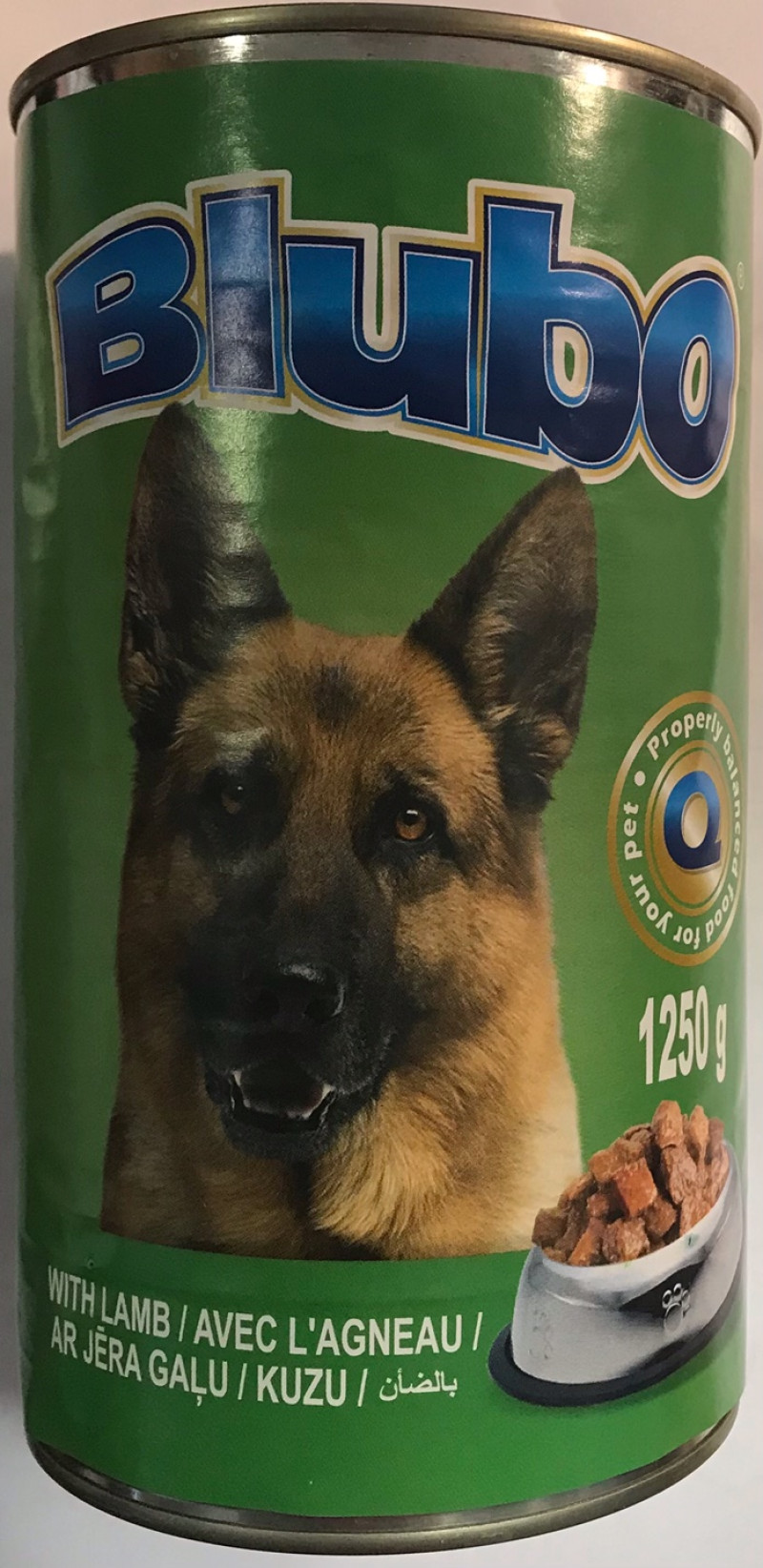 Suņu konservi Blubo ar jēra gaļu 1.25kg  (17.09.2029) Polija