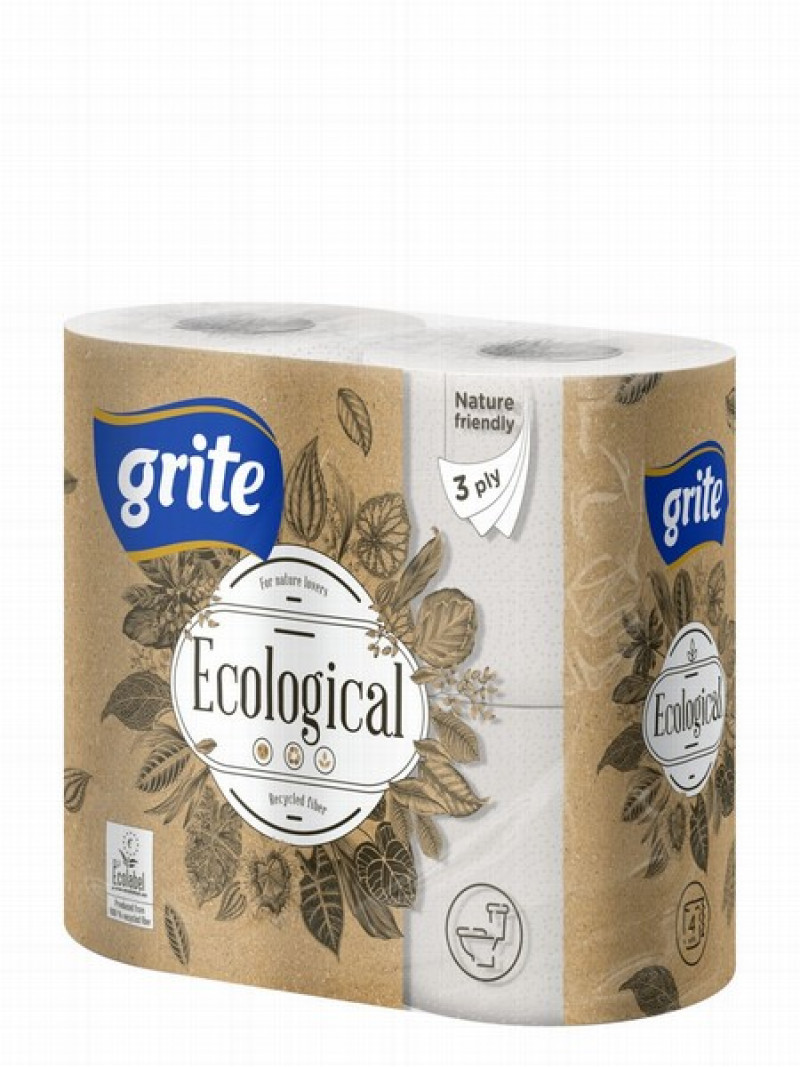 Tualetes papīrs Grite Ecological  1*4 (0.258 EUR/rull) 1/14  Lietuva