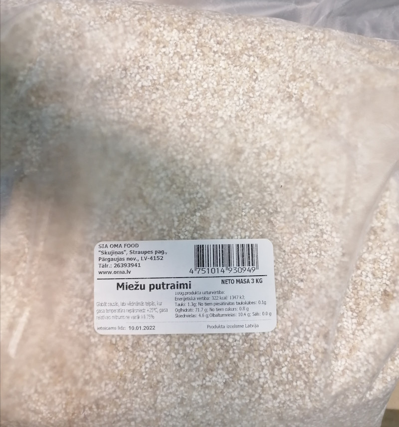 Miežu putraimi Oma 3kg (0.81 eur/kg) (28.02.26)