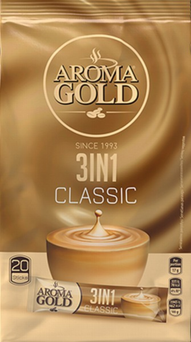 Kafijas dzēriens Aroma Gold 3 in 1 Classic 10x17g(06.09.26)