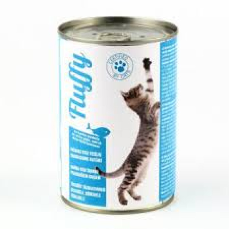 Kaķu konservi Fluffy ar zivi 410g 1/10 (20.01.28) Polija