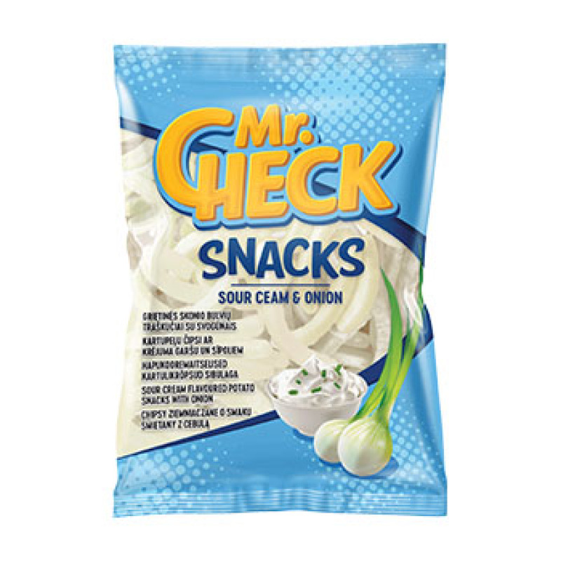 Čipsi Mr.Check krējuma un sīpolu 50g  (08.06.26)Lietuva