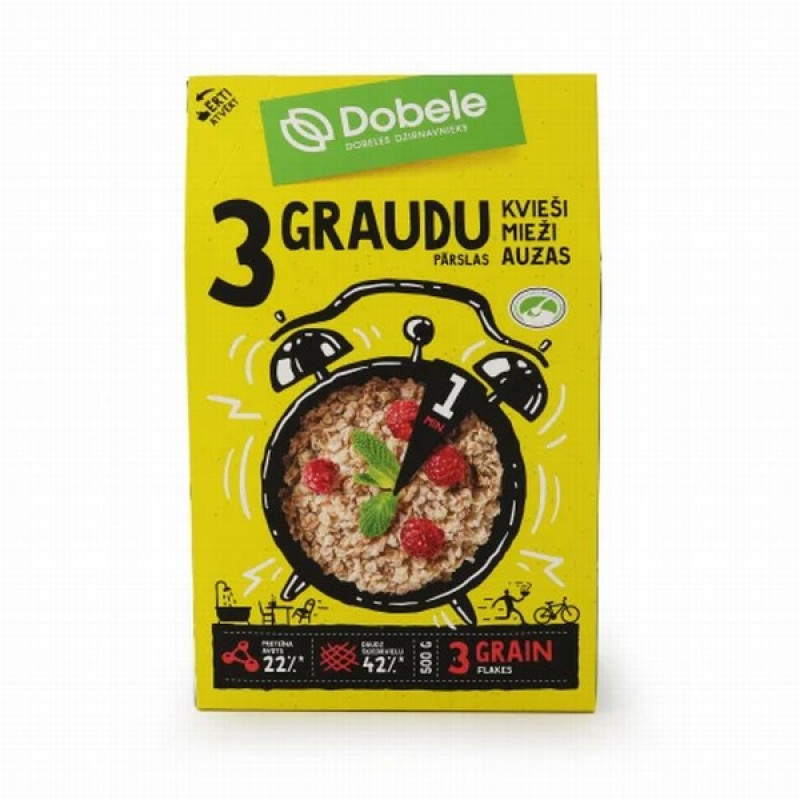 3 graudu pārslas 500g Dobele (04.02.2027) Latvija