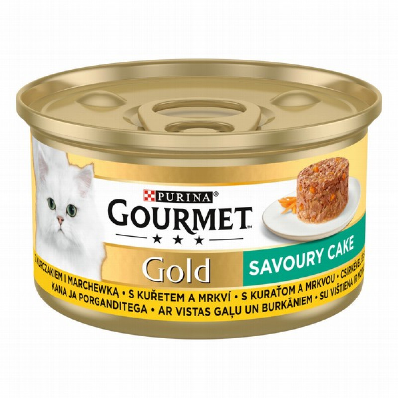 Kaķu konservi Gourmet Gold ar vistas gaļu un burkāniem 85g 1/12 (31.10.2026) Polija