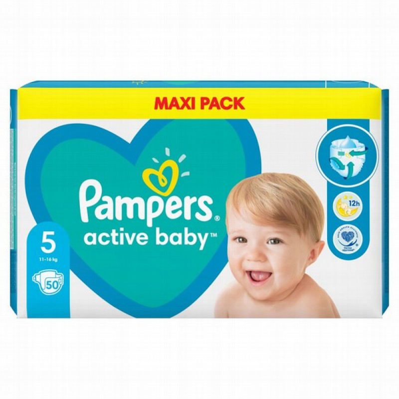 Autiņbiksītes Pampers Active baby S5 Maxi Pack 50gb (11.12.2026) PL