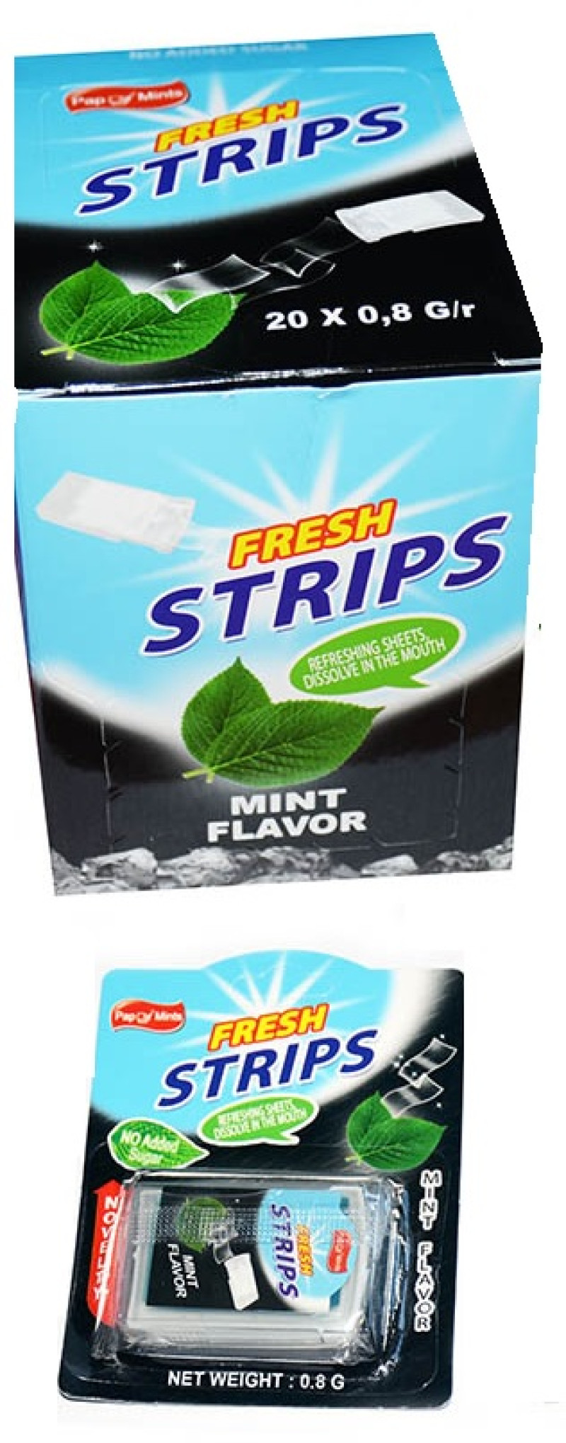 Dražejas Ēdamais papīrs Fresh Strips mint 0.8g*20gb (15.06.2027) Ķīna