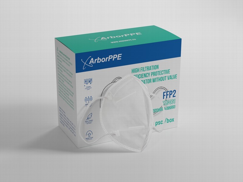 Respiratori bez vārsta FFP2-PPE-001 10gb (0.60eur/gb )
