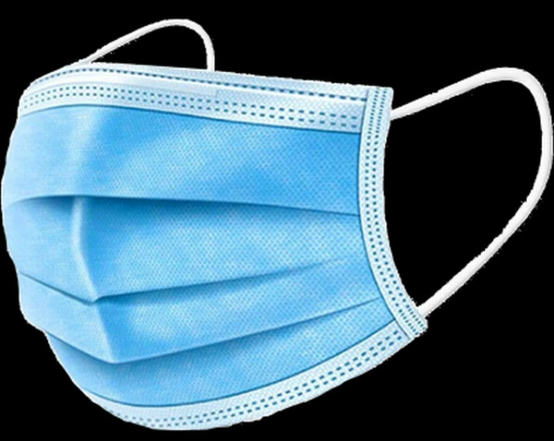 Sejas maskas zilas Medicīniskās HKFM001 17.5cm*9.5cm (0.12 eur/gab)