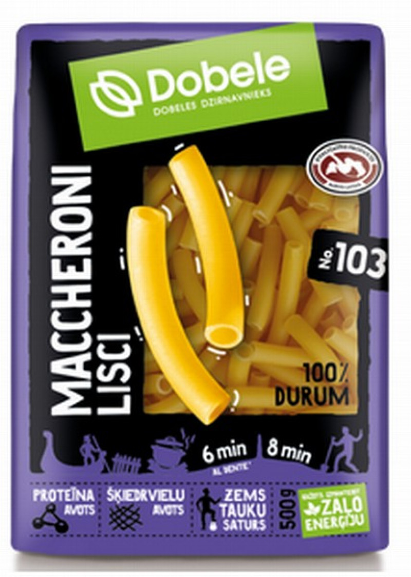 Makaroni Dobele trubiņas liektas 500g 1/14  (13.11.26) Latvija