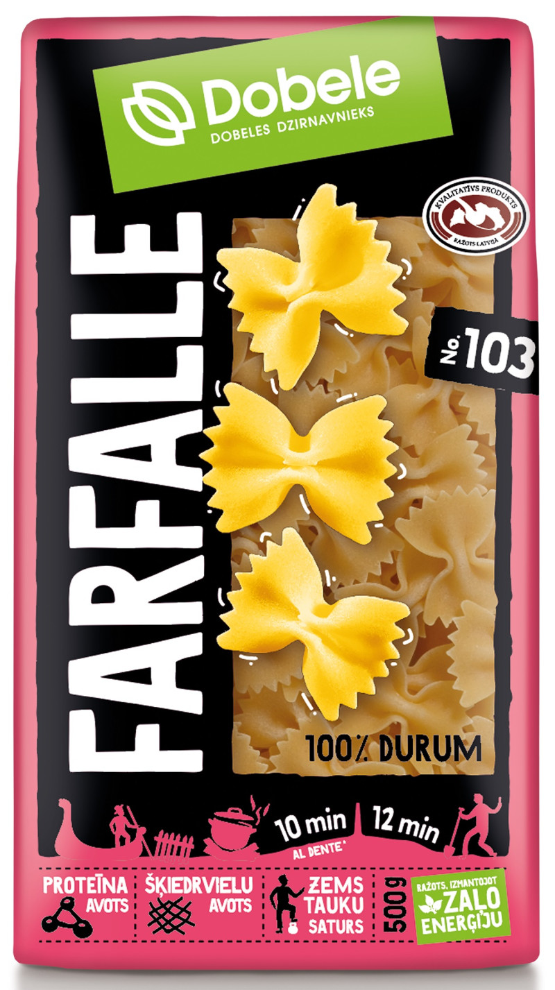 Makaroni Dobele bantītes 500g 1/14  (19.11.2028) Latvija