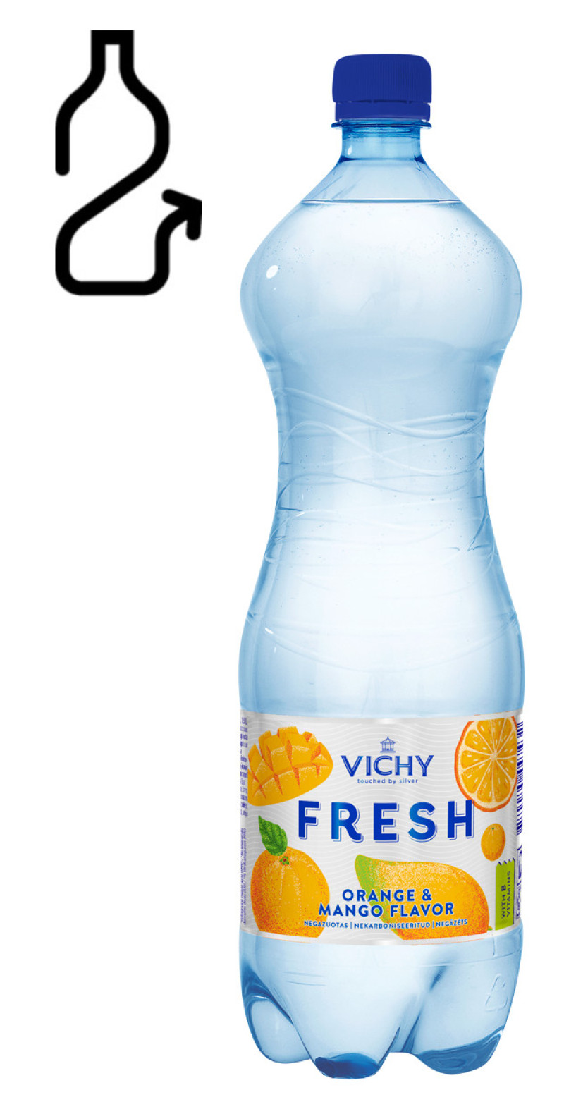 Dzēriens Vichy FRESH Orange mango 1.5l DEP maksa 0.10 eiro(09.03.26)