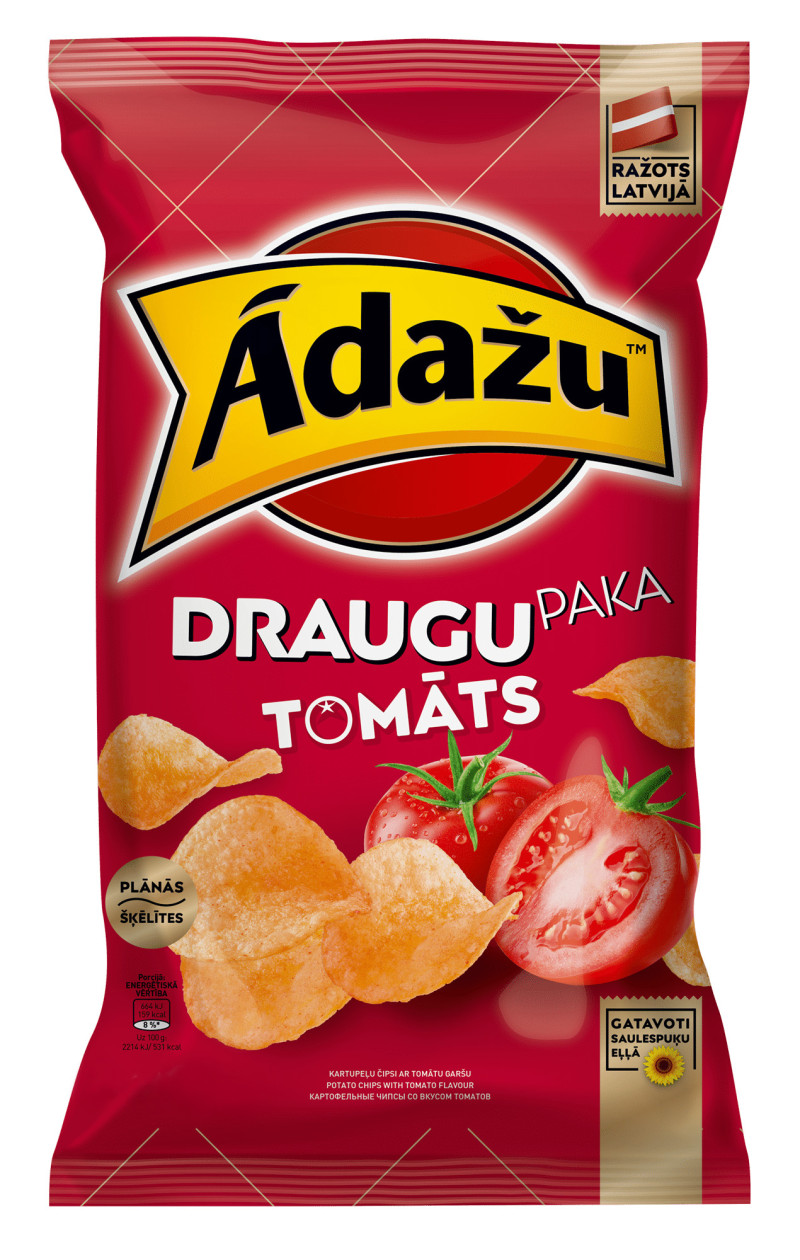 Čipsi Ādažu Draugu paka Tomāts 180g 1/18 (19.06.26) LV