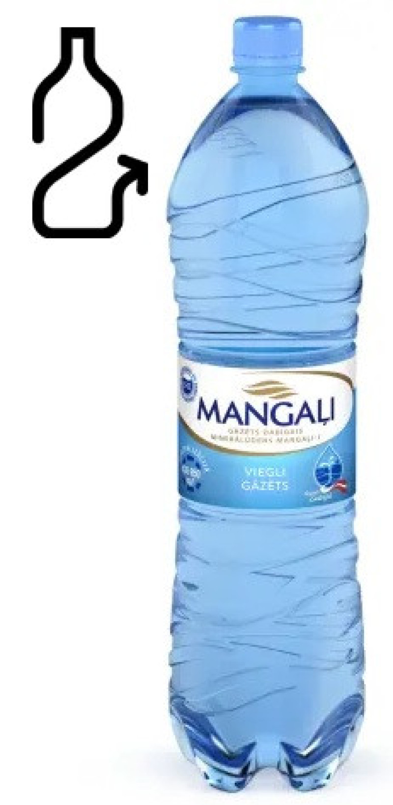 Minerālūdens Mangaļi viegli gāzēts 1.5L 1/6  DEPOZĪTA maksa 0.10 eiro (26.11..25) LV